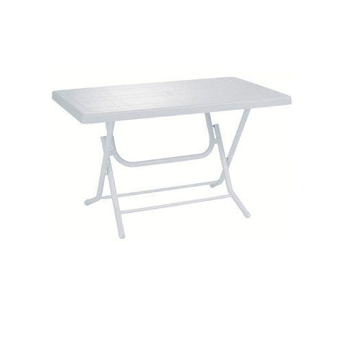 70x120 katlanır beyaz plastik metal ayaklı masa Beyaz plastik masa, metal ayaklar, katlanabilir, 70x120 cm ölçülerinde
