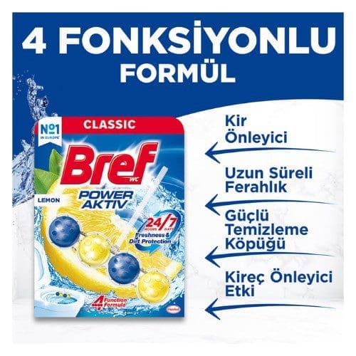 Bref power activ klozet blok limon kokulu 2'li Bref power activ klozet blok limon kokulu 2 li 2