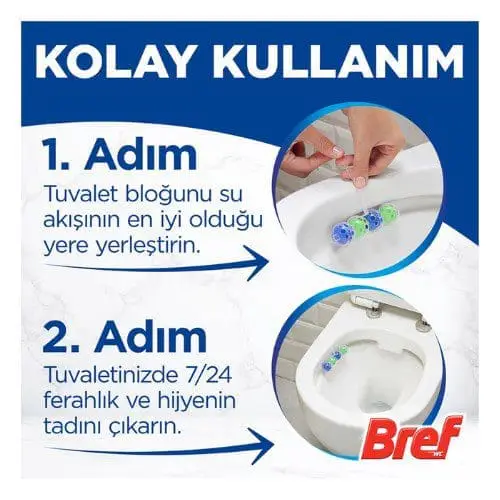 Bref power activ klozet blok limon kokulu 2'li Bref power activ klozet blok limon kokulu 2 li 3
