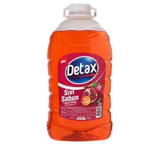 Detax sıvı el sabunu 3000 ml turuncu nar çiçeği Detax sivi el sabunu 3000 ml turuncu nar cicegi