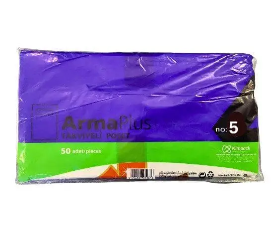 Naksan 5 no çok renkli takviyeli poşet 50 li (50x60) Naksan 5 no cok renkli takviyeli poset 50 li 50x60