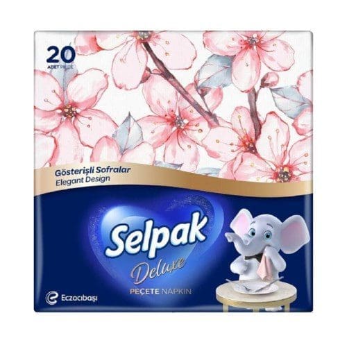 Selpak deluxe misafir peçetesi desenli 20'li Selpak deluxe desenli misafir peçetesi 20'li - şık ve kaliteli peçete
