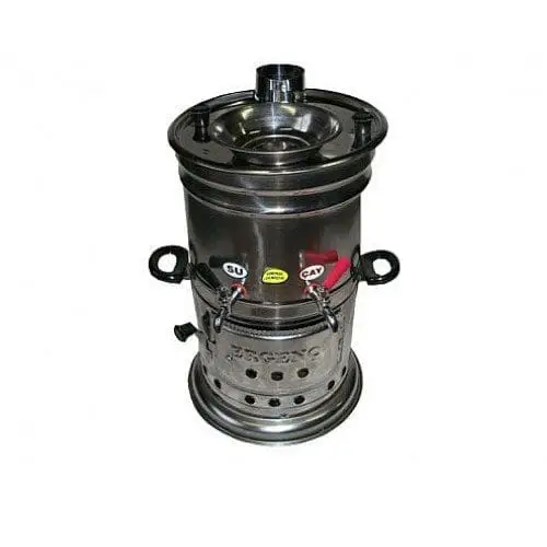 Semaver çift musluk 5 lt Semaver çift musluklu 5 lt, geleneksel sıcak içecek pişirme, dayanıklı tasarım