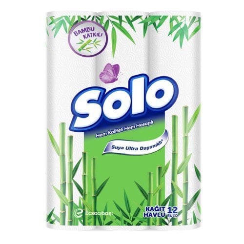 Solo bambu katkılı havlu 12'li Solo bambu katkılı havlu 12'li - doğal ve yüksek emici kağıt havlu