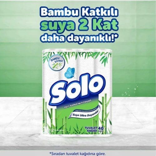 Solo tuvalet kağıdı bambu katkılı 40'lı Solo tuvalet kagidi bambu katkili 40 li