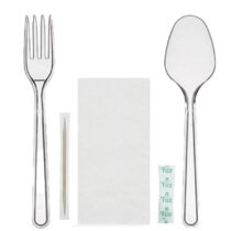 100 Adet Tekli Ambalajli Plastik Luks Kullan At Kasik Catal Pecete Kurdan Tuz 5 Li Yemek Seti
