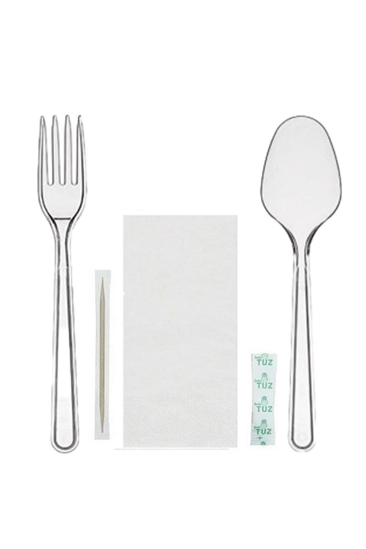 100 adet tekli ambalajlı plastik lüks kullan at kaşık, çatal, peçete, kürdan, tuz 5 li yemek seti 100 adet tekli ambalajli plastik luks kullan at kasik catal pecete kurdan tuz 5 li yemek seti