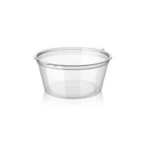 4 oz kapaklı sos kabı – şeffaf tek porsiyon plastik sos ve dip sos kabı