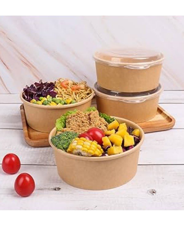 1100 cc karton ( kraft ) salata kase kapaklı 1100 cc karton ( kraft ) salata kase kapaklı - görsel 2