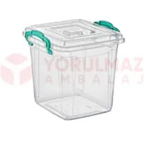 Poly Time 6 No kare derin saklama kabı 10 lt E625 – şeffaf kapaklı büyük boy gıda saklama kabı