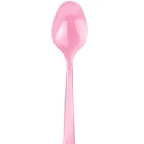 Happy Party pembe renkli plastik kaşık 25 adet – tek kullanımlık parti ve davet kaşığı
