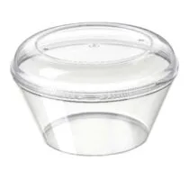 Kristal kapaklı puding kabı 300 cc CP14 – şeffaf plastik tatlı ve porsiyon kabı