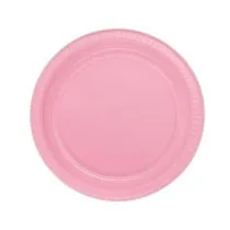 Rainbow pembe plastik tabak 25 adet – tek kullanımlık parti ve davet servis tabağı