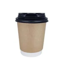 8 oz kraft double wall kapaklı karton bardak