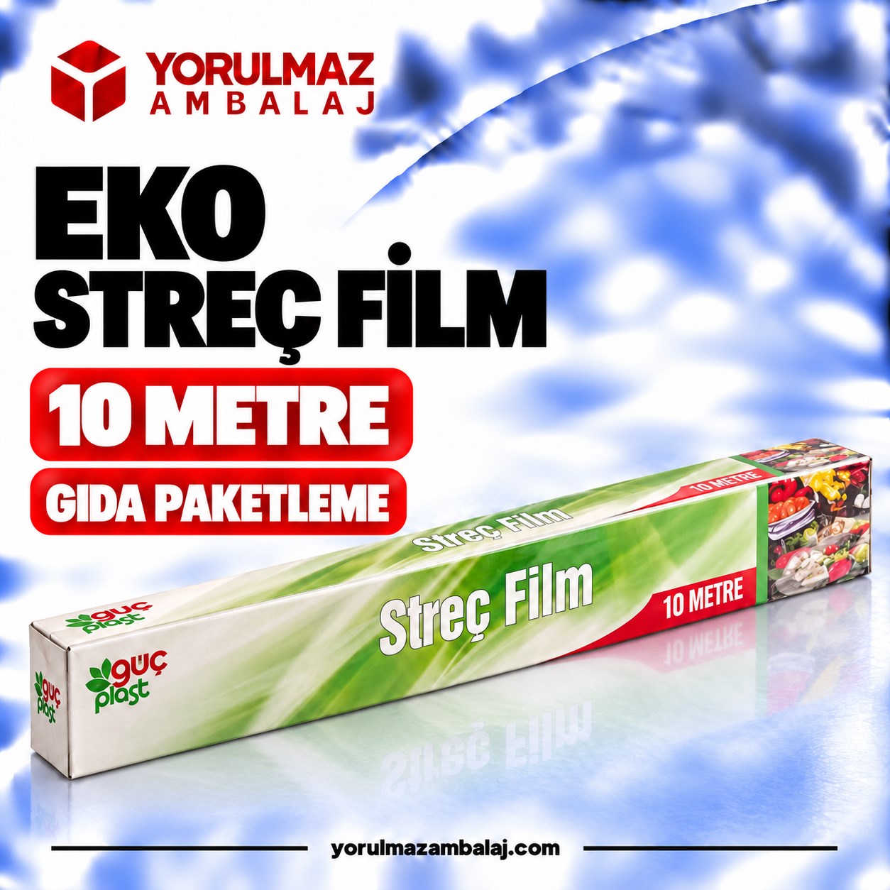 10 metre eko streç film | şeffaf ambalaj streci | gıda, mutfak ve ev kullanımı i̇çin Eko streç film | şeffaf ambalaj streci | gıda, mutfak ve ev kullanımı için
