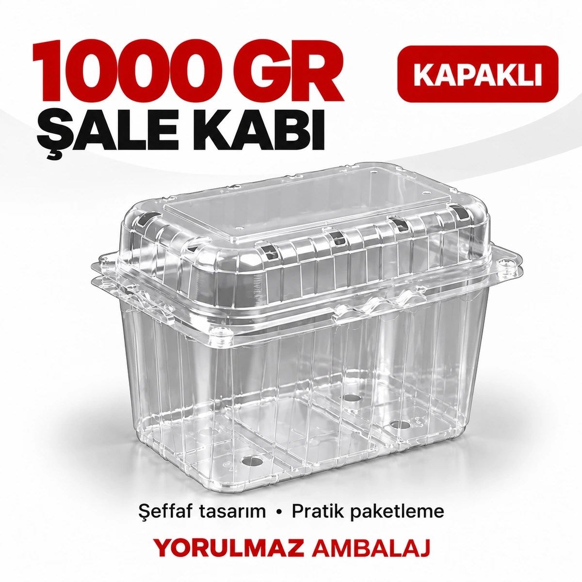 1000 gr şeffaf kapaklı şale kabı Şeffaf kapaklı şale kabı
