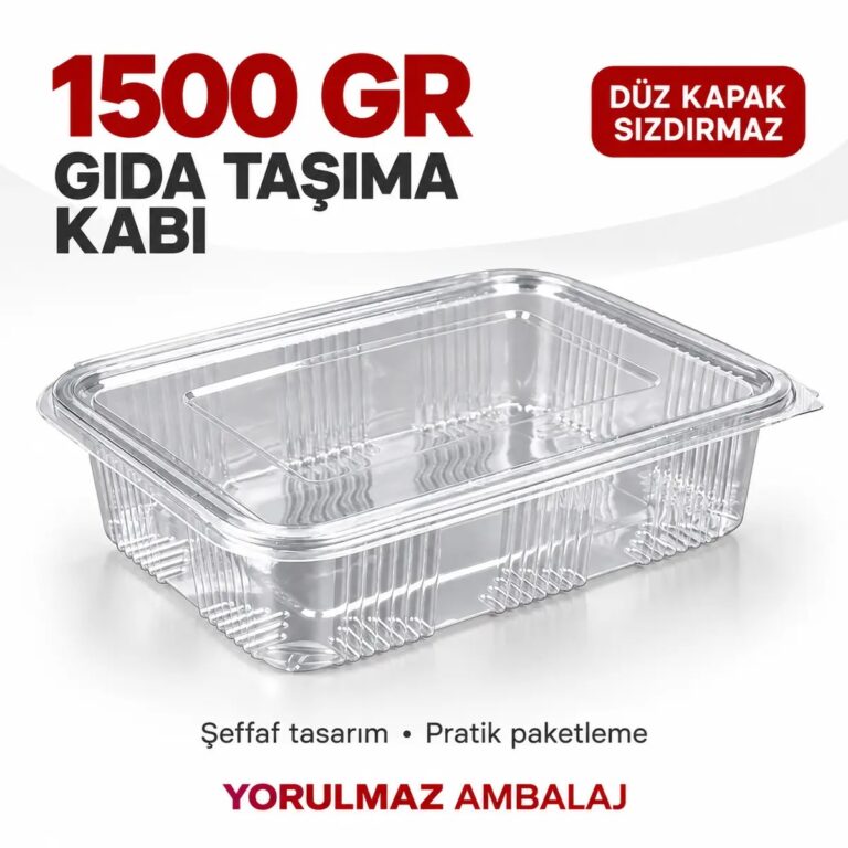 Plastik kapaklı sızdırmaz gıda taşıma kabı