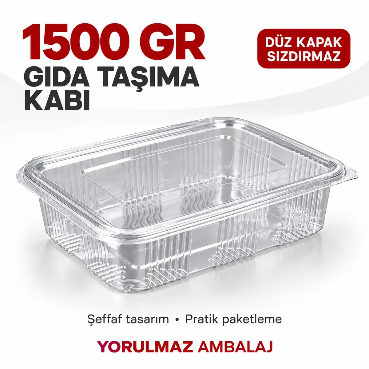 1500 gr plastik kapaklı sızdırmaz gıda taşıma kabı Plastik kapaklı sızdırmaz gıda taşıma kabı