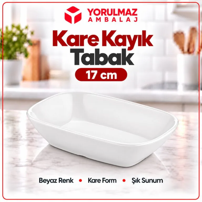 Termo kare kayık tabak | kırılmaz ve şık meze sunum tabağı