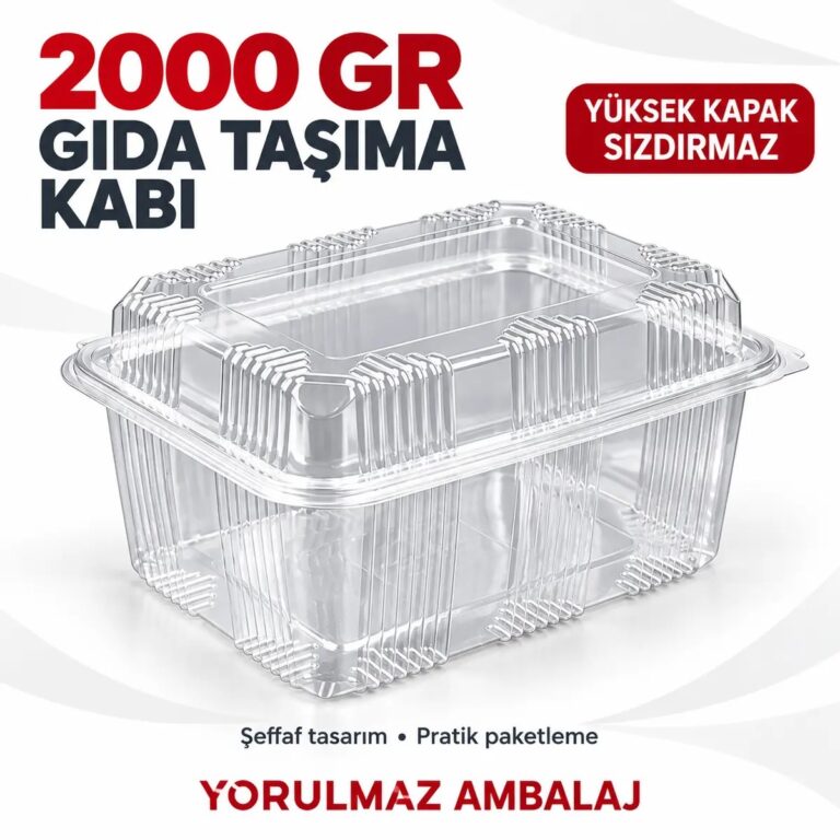 Plastik yüksek kapaklı sızdırmaz gıda taşıma kabı