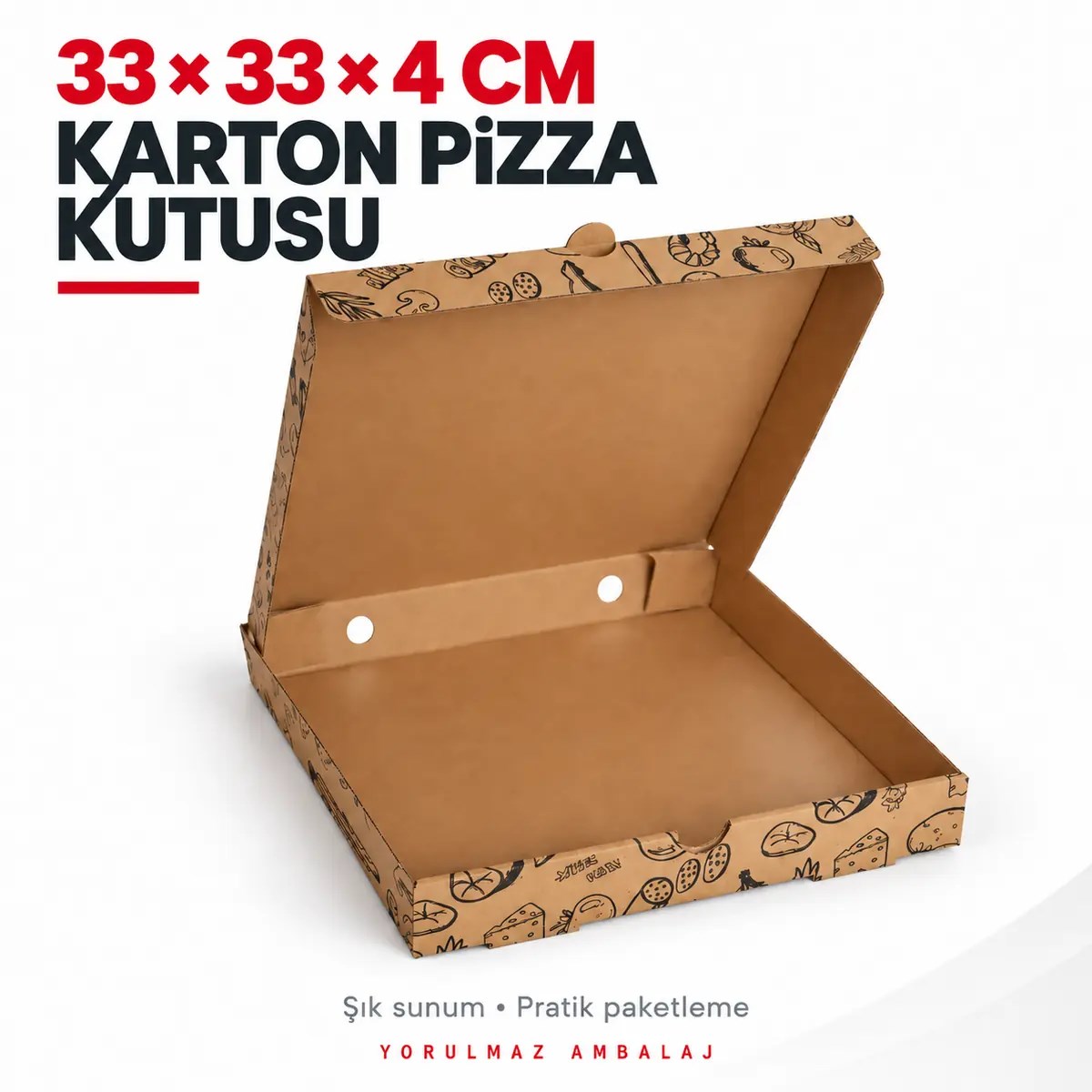 33x33x4 karton pizza kutusu 33x33x4 karton pizza kutusu