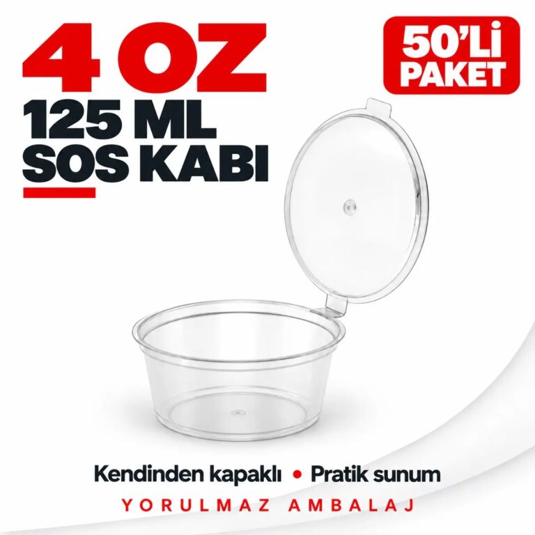 Kendinden kapaklı sos kabı