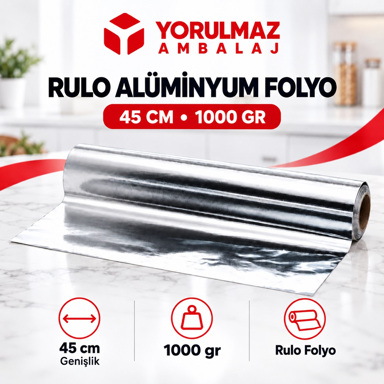 45 cm alüminyum folyo 1000 gr | endüstriyel rulo folyo Alüminyum folyo | endüstriyel rulo folyo