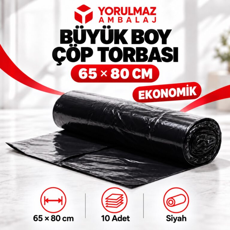 65x80 büyük boy siyah çöp torbası | ekonomik çöp poşeti