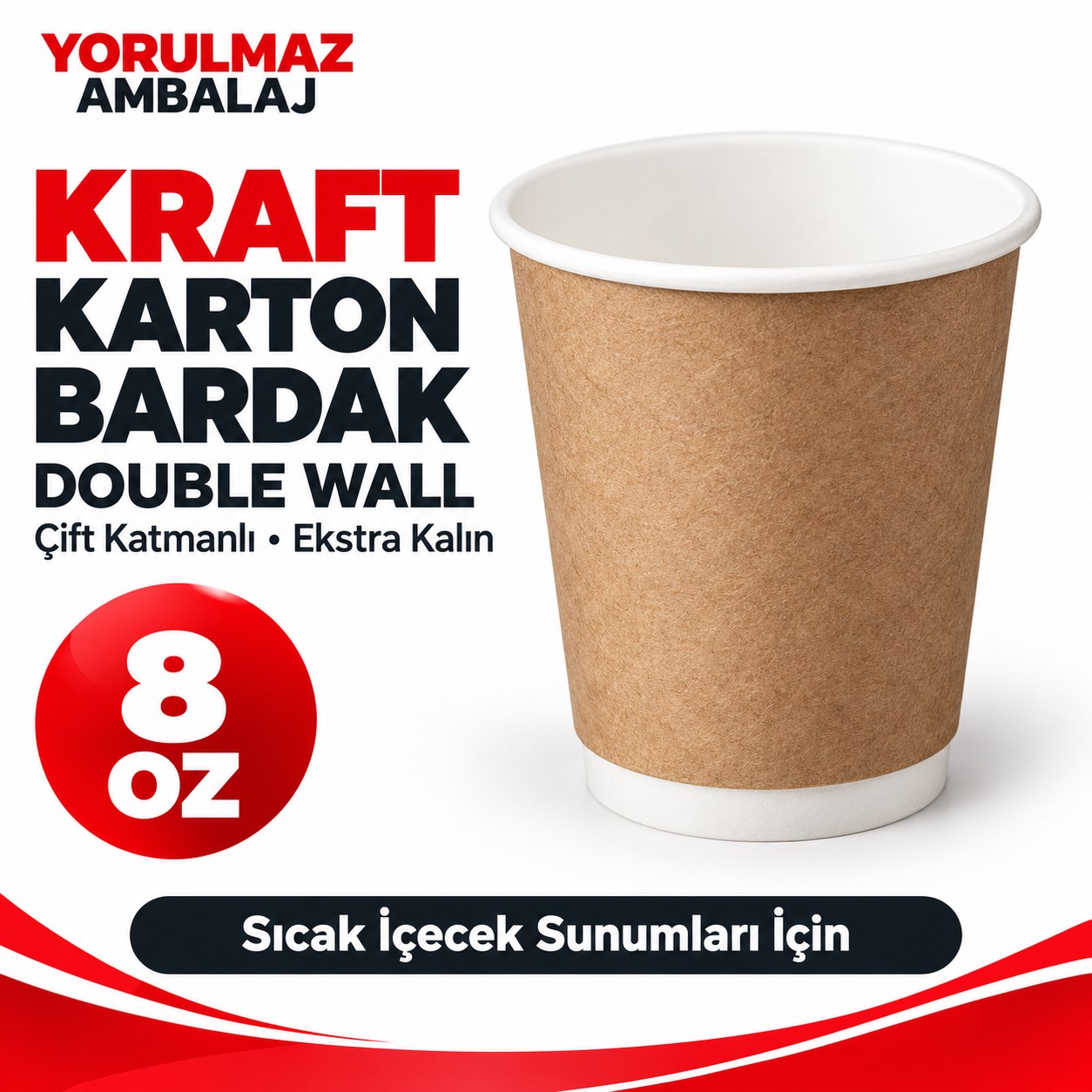 8 oz kraft double wall ekstra kalın karton bardak | sıcak i̇çecek bardağı Kraft double wall ekstra kalın karton bardak | sıcak içecek bardağı