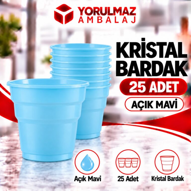 Açık mavi kristal bardak | parti ve ikram için renkli bardak