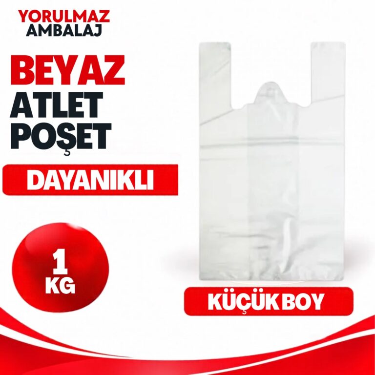 Beyaz atlet poşet küçük boy 26x35 — market, manav, bakkal uyumlu