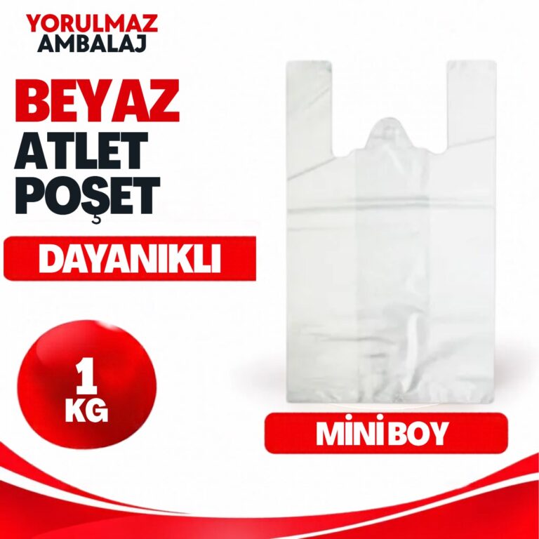 Beyaz atlet poşet mini boy 22x26 — market, manav, bakkal uyumlu