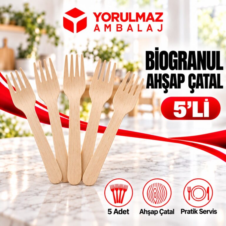 Biogranül ahşap çatal seti | %100 doğal ve çevre dostu