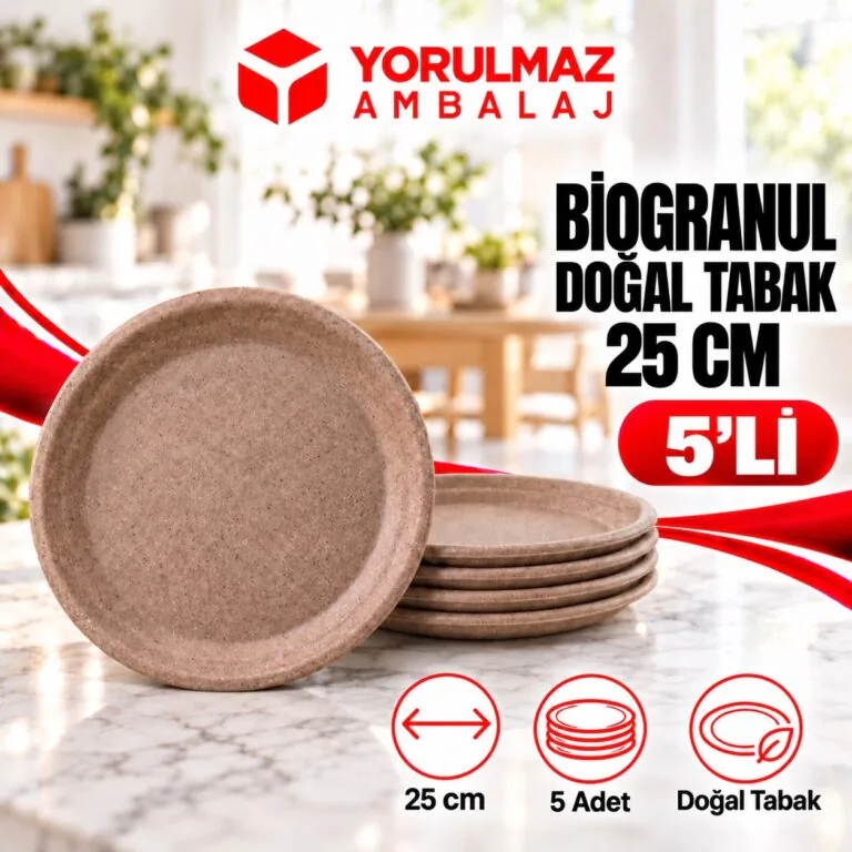 Biogranül doğal tabak | %100 bitkisel çevre dostu büyük boy