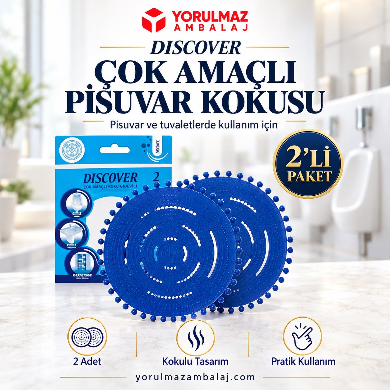 Discover 2'li pisuvar süzgeci | exotic esanslı, sıçratma önleyici koku giderici Discover pisuvar süzgeci | exotic esanslı, sıçratma önleyici koku giderici