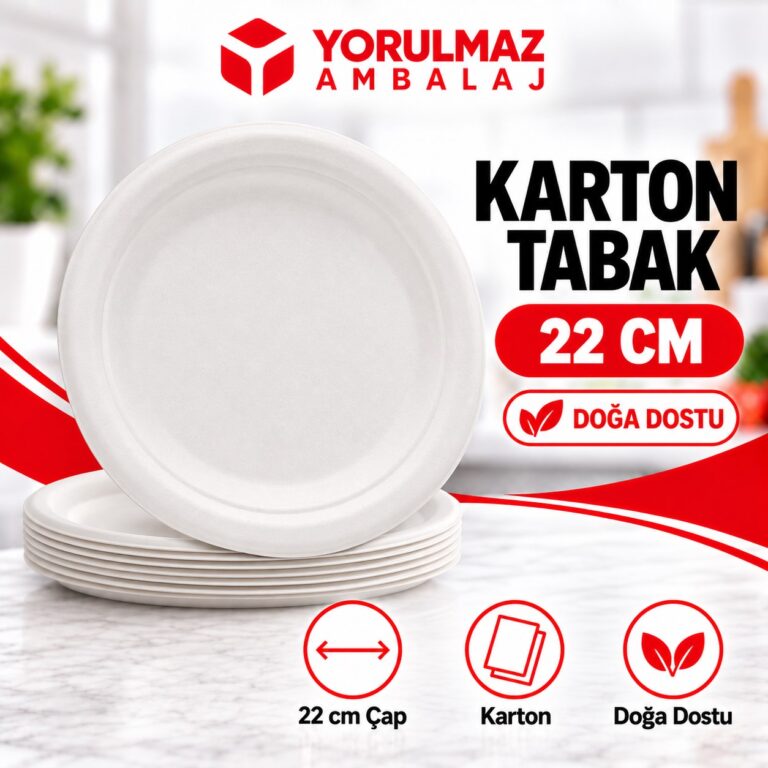 Doğa dostu karton tabak – ekolojik kağıt tabak | piknik, parti ve tek kullanımlık servis için