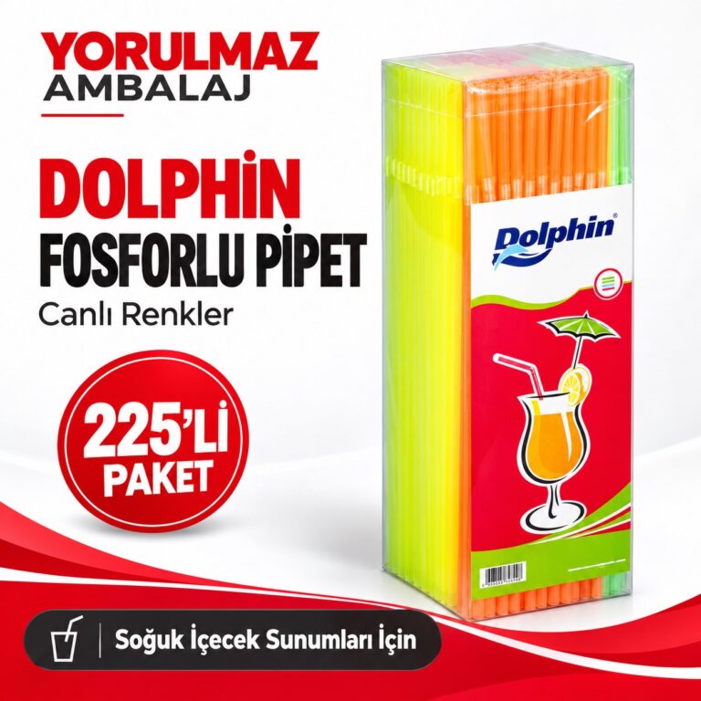 Dolphin fosforlu pipet | neon renkli pipet
