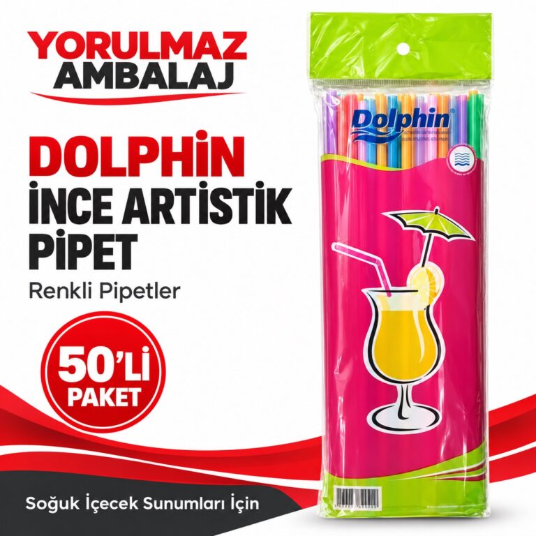 Dolphin ince artistik pipet | tek kullanımlık pipet