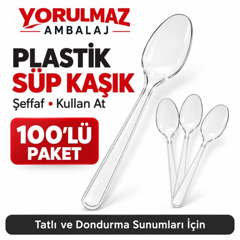 Ekonomik plastik şeffaf tatlı kaşığı ( süp kaşık