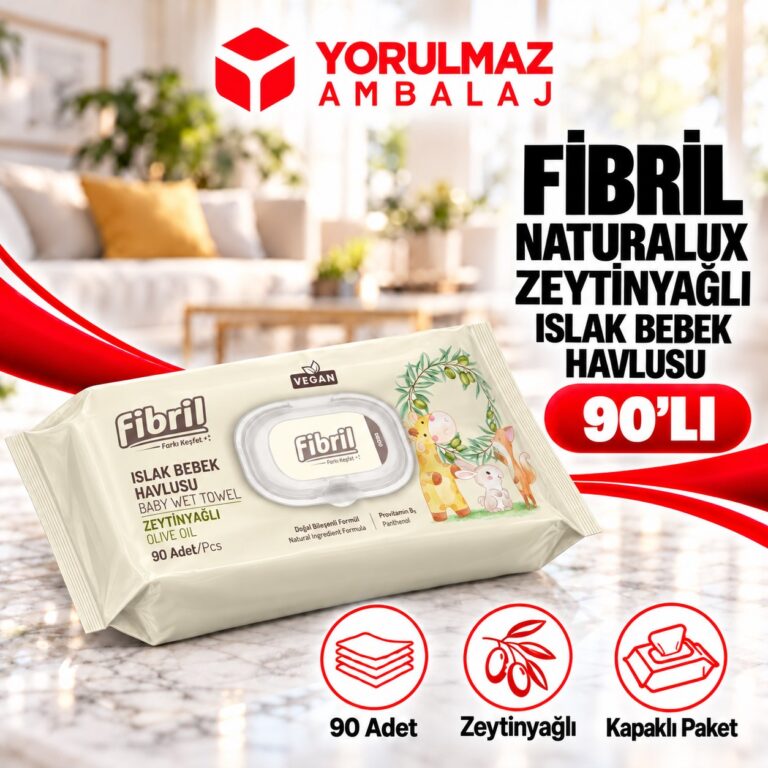Fibril doğal zeytinyağlı bebek ıslak mendil | hassas ciltler için