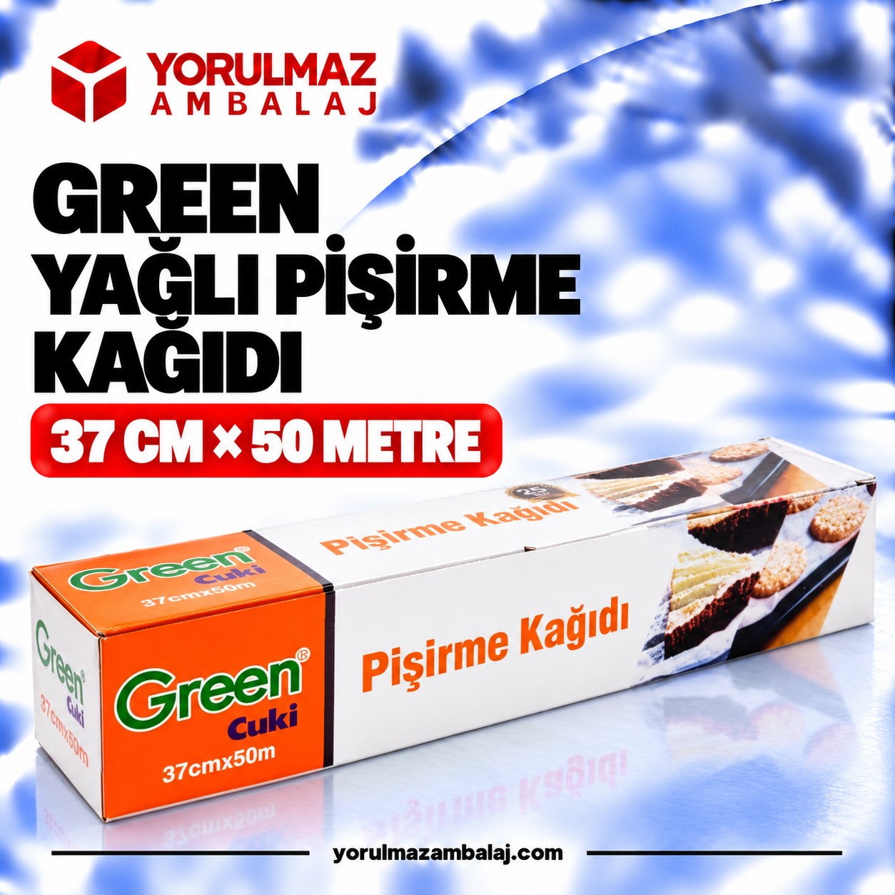 Green yağlı pişirme kağıdı 37 cm x 50 metre | kutulu rulo | yapışmaz fırın kağıdı Green yağlı pişirme kağıdı x | kutulu rulo | yapışmaz fırın kağıdı