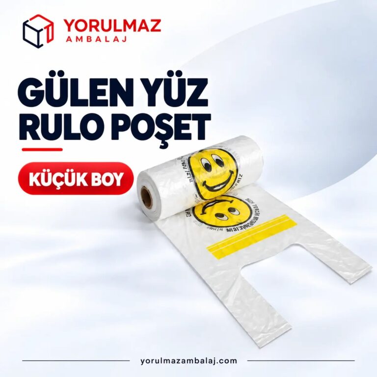 Gülen Yüz Rulo Poşet Küçük Boy 400 Gr | Desenli Market & Manav Poşeti