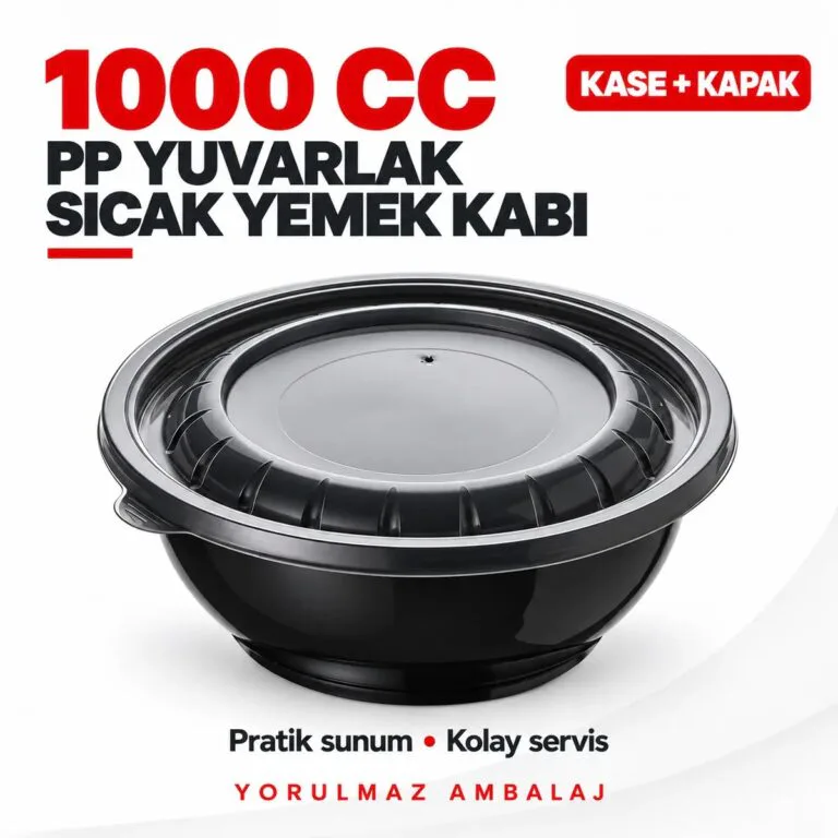 Kapaklı pp yuvarlak yemek kabı