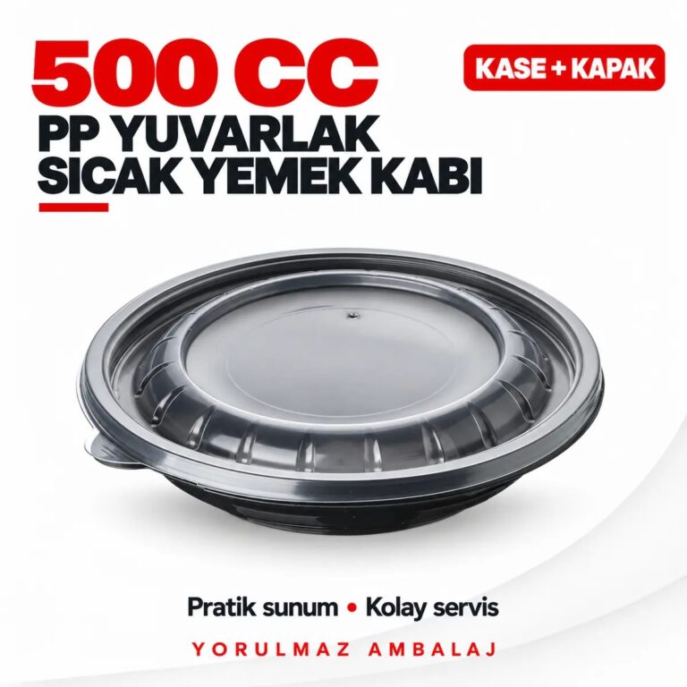 Kapaklı PP yuvarlak yemek kabı