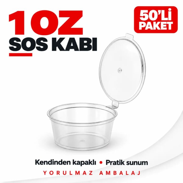 Kendinden kapaklı sos kabı