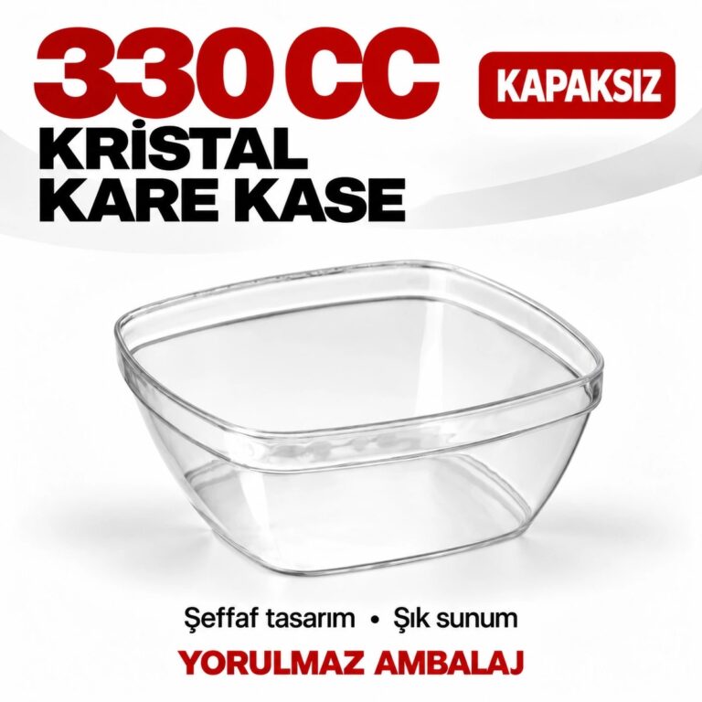 Kristal kare kase kapaksız
