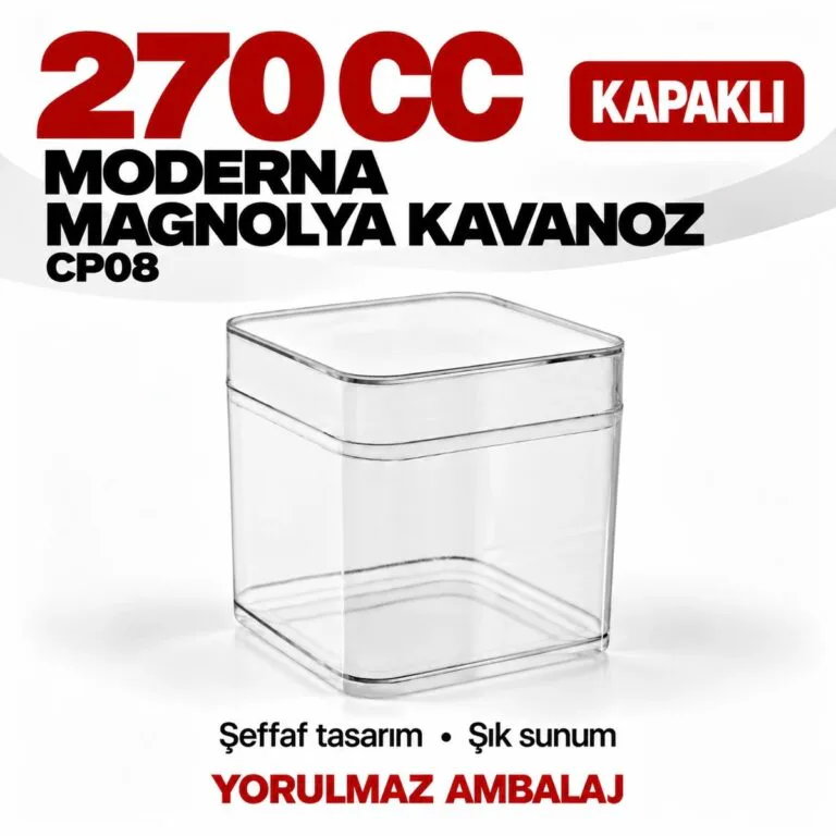 Kristal kare magnolya kavanoz moderna kapaklı CP08