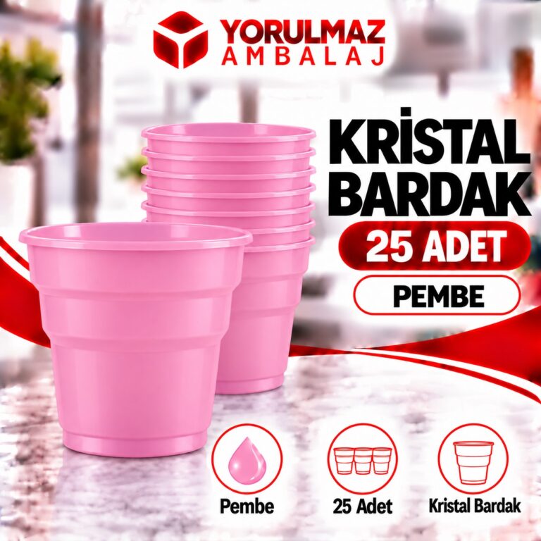 Pembe kristal bardak | parti ve ikram için renkli bardak