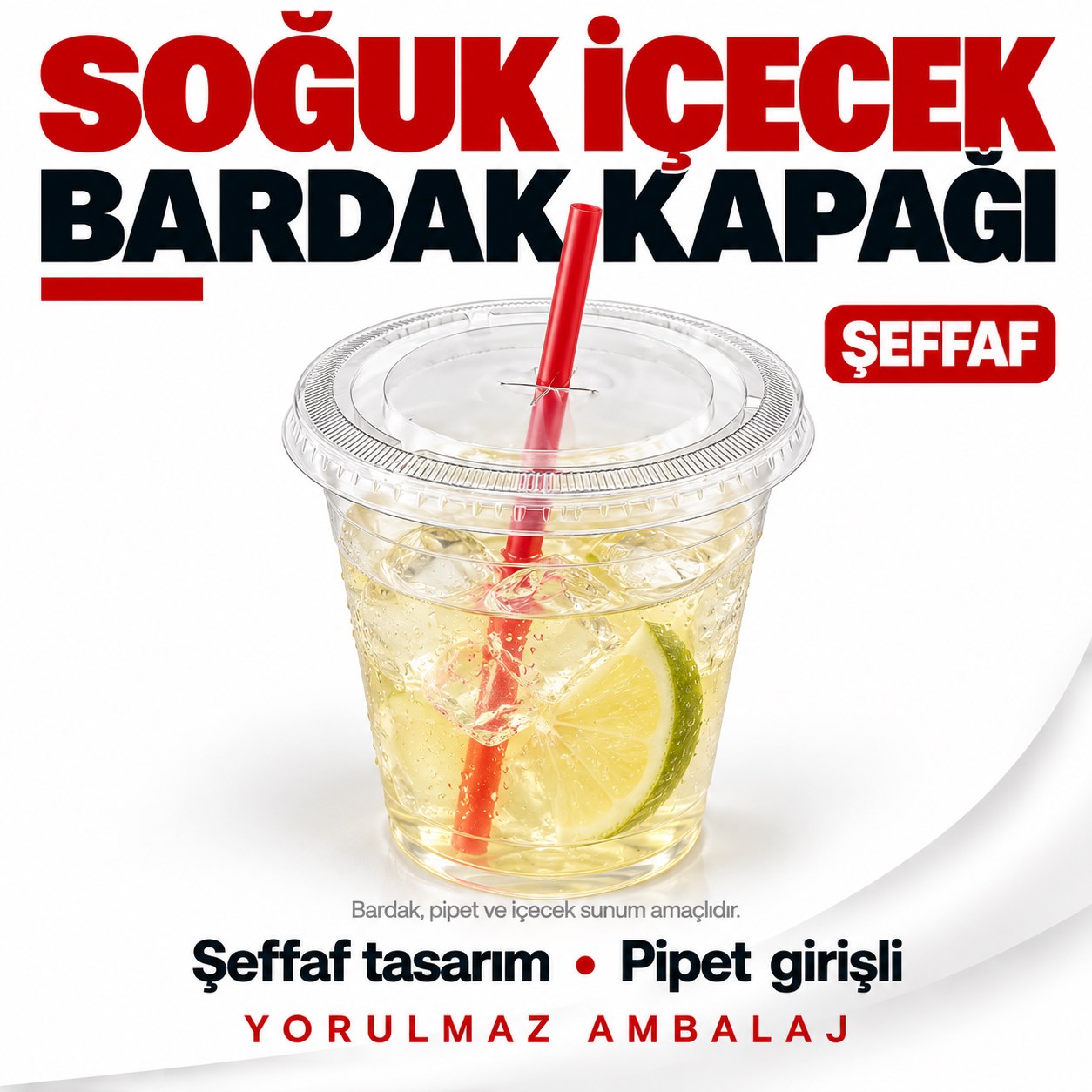 Pet bardak kapağı delikli 95 mm şeffaf soğuk i̇çecek kapağı Pet bardak kapağı delikli şeffaf soğuk içecek kapağı