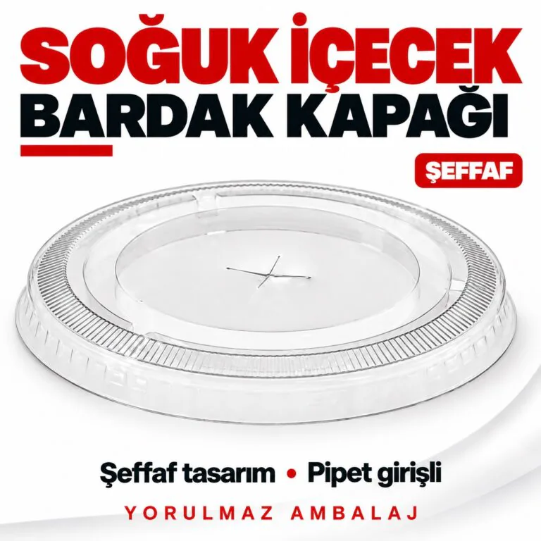 Pet bardak kapağı delikli şeffaf soğuk içecek kapağı
